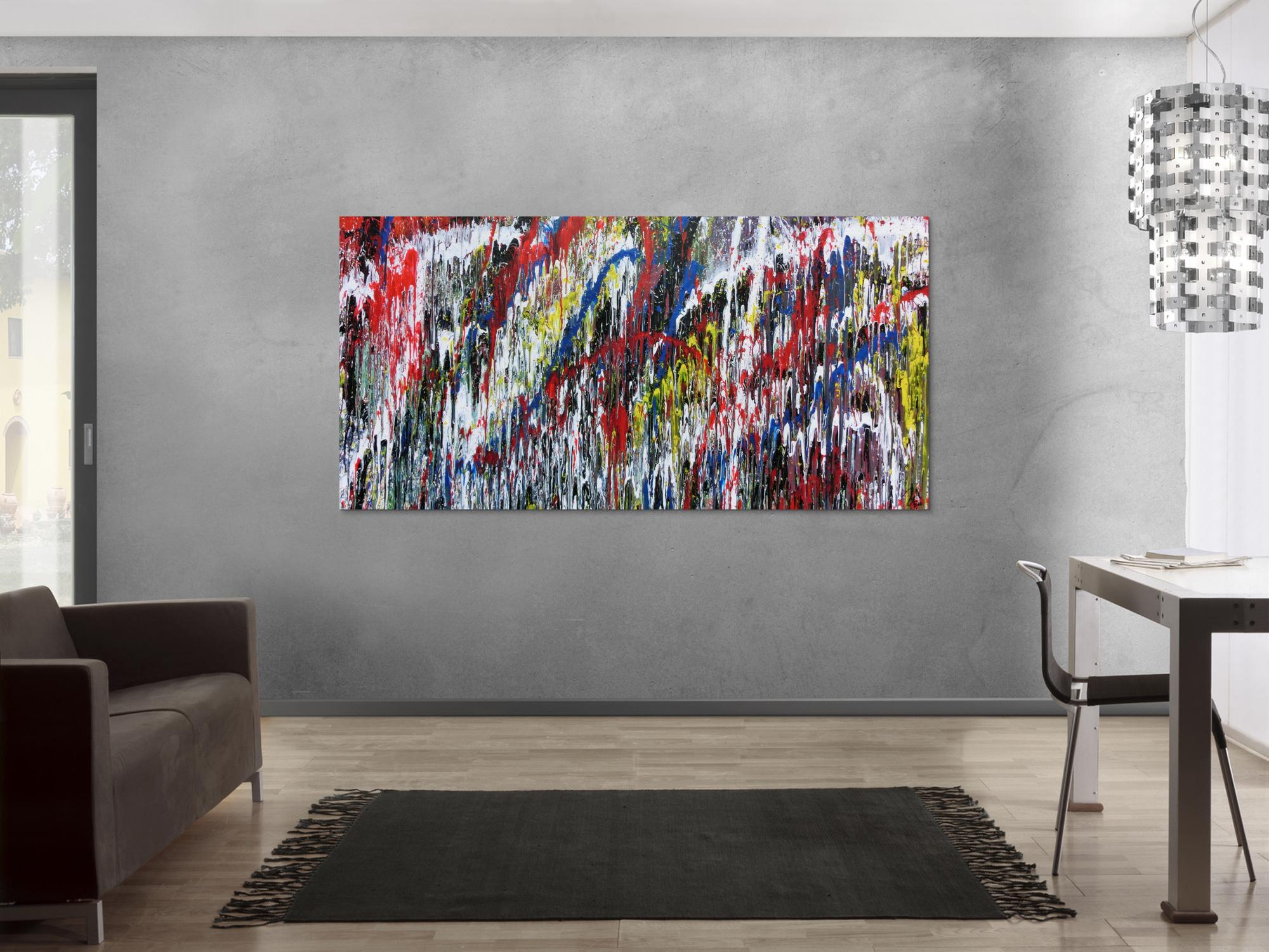 Buntes Gemälde aus Acryl modern abstrakt mit vielen Farben
