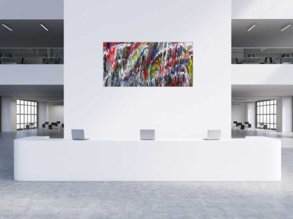 Buntes Gemälde aus Acryl modern abstrakt mit vielen Farben