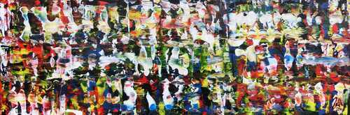 Abstraktes Acrylgemälde modern und sehr bunt