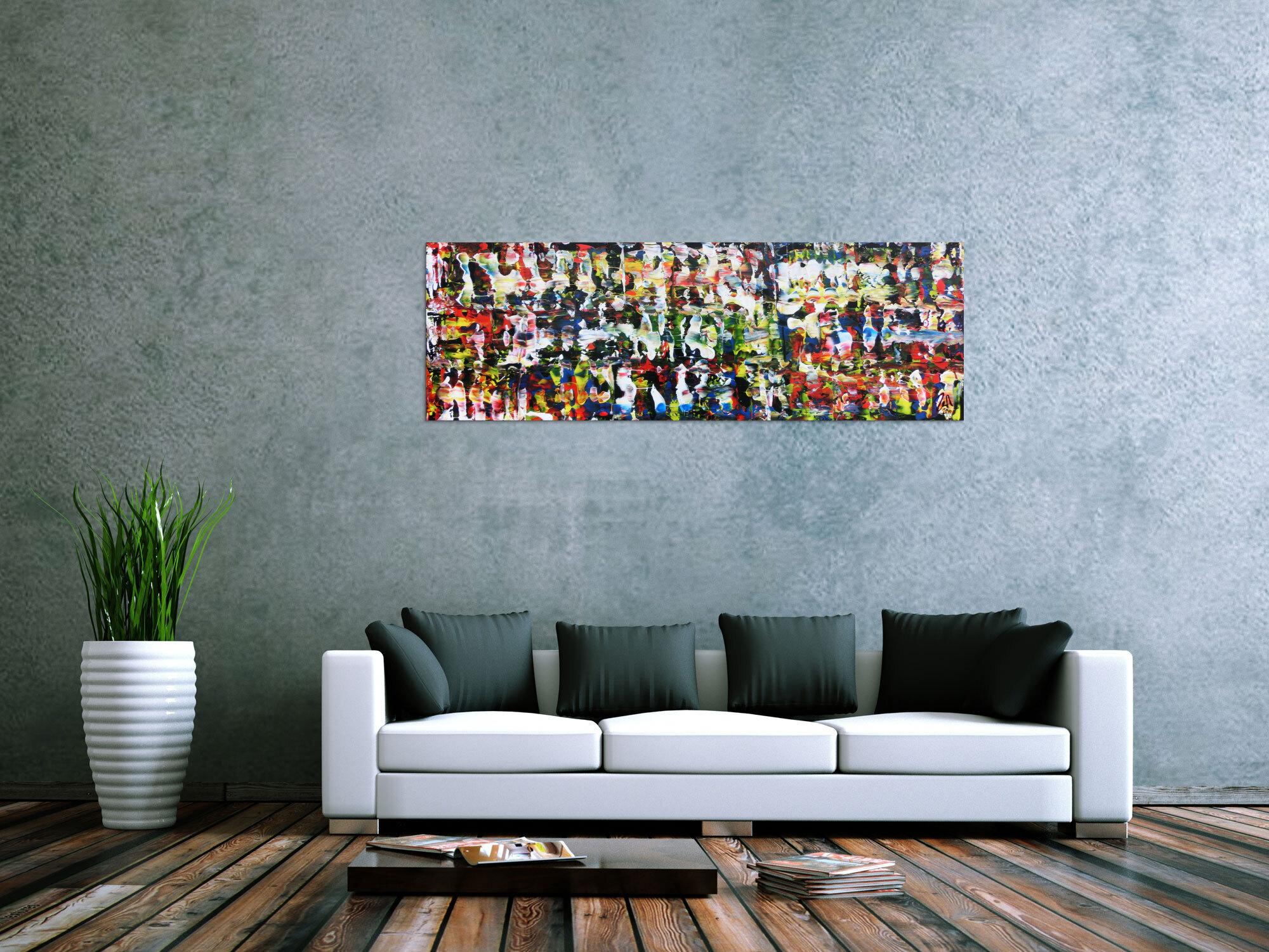 Abstraktes Acrylgemälde modern und sehr bunt