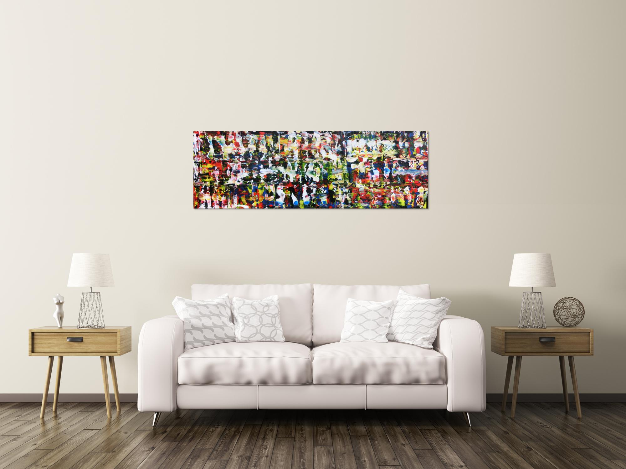 Abstraktes Acrylgemälde modern und sehr bunt