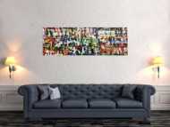 Abstraktes Acrylgemälde modern und sehr bunt