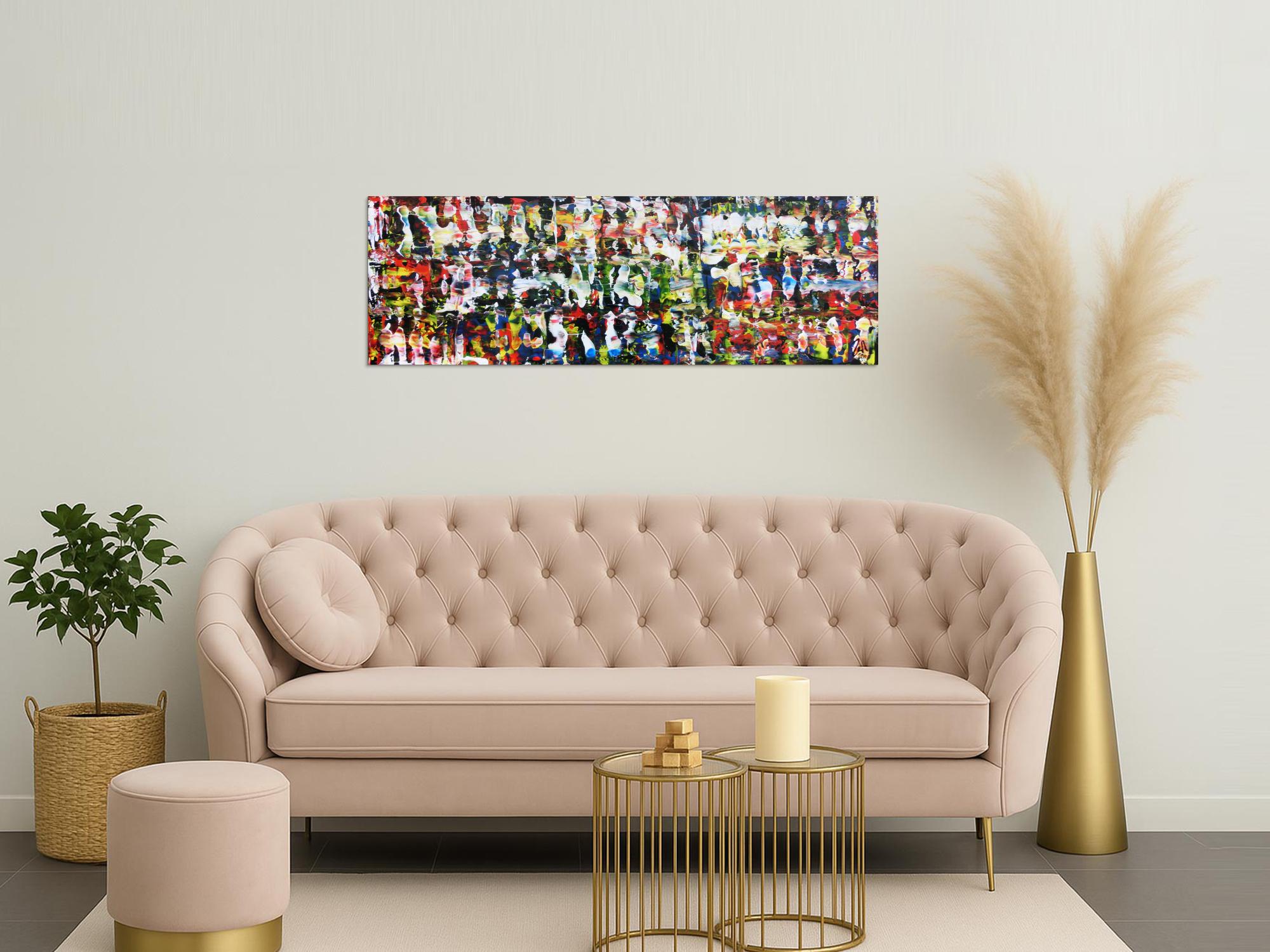 Abstraktes Acrylgemälde modern und sehr bunt