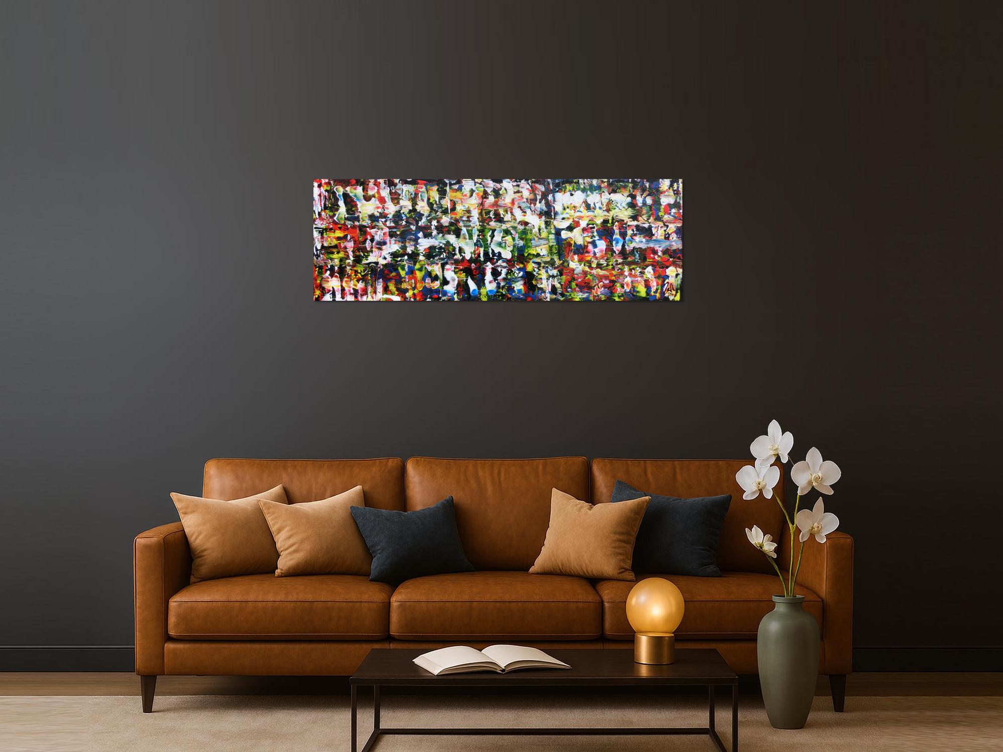 Abstraktes Acrylgemälde modern und sehr bunt