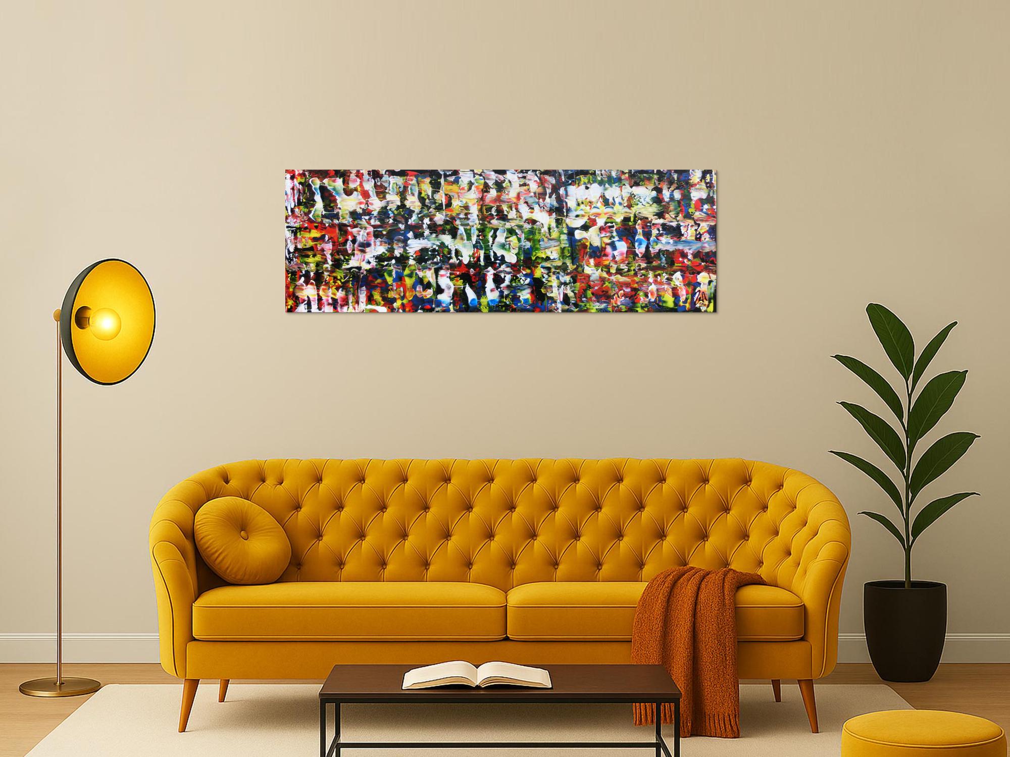 Abstraktes Acrylgemälde modern und sehr bunt