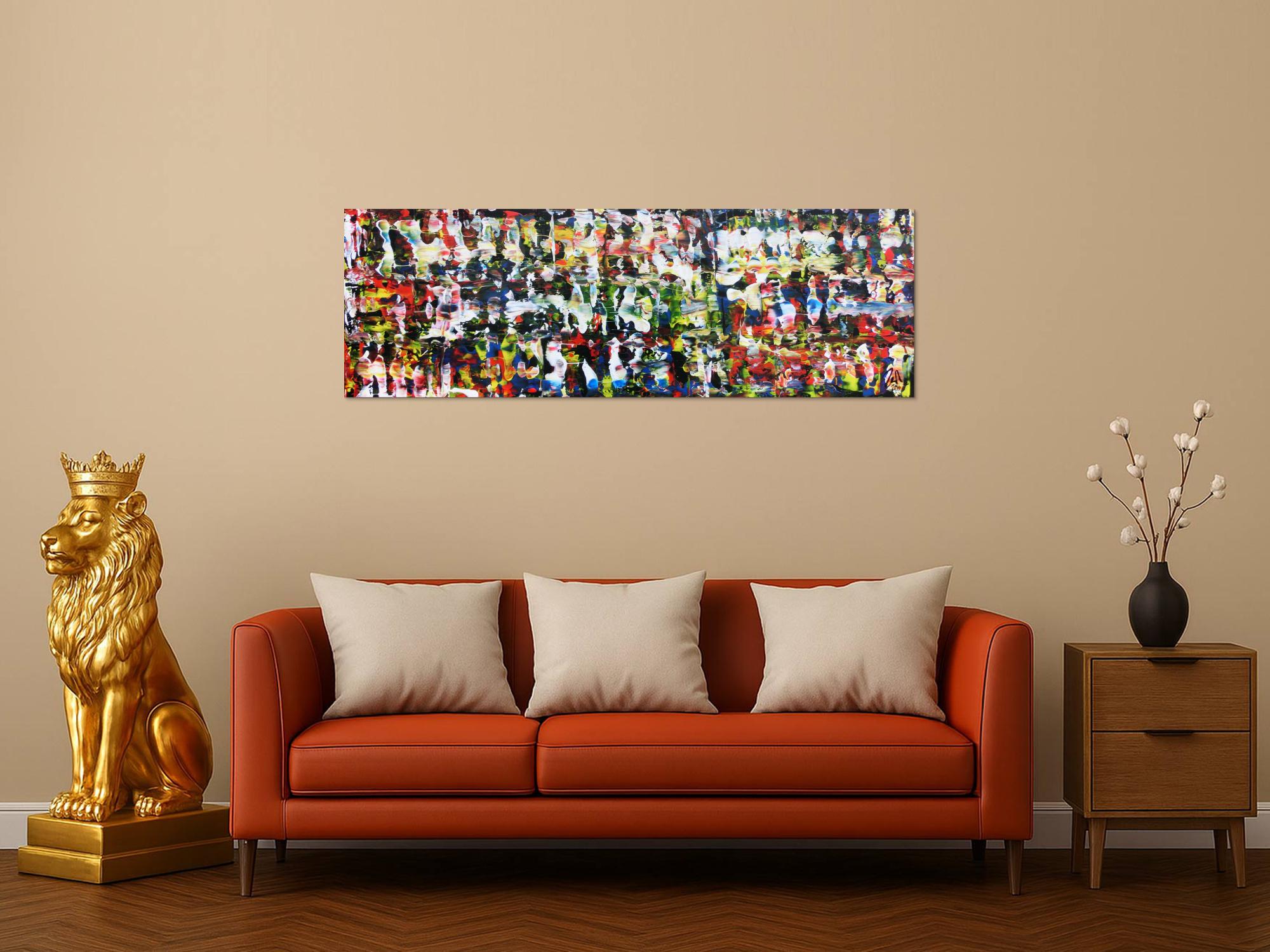 Abstraktes Acrylgemälde modern und sehr bunt