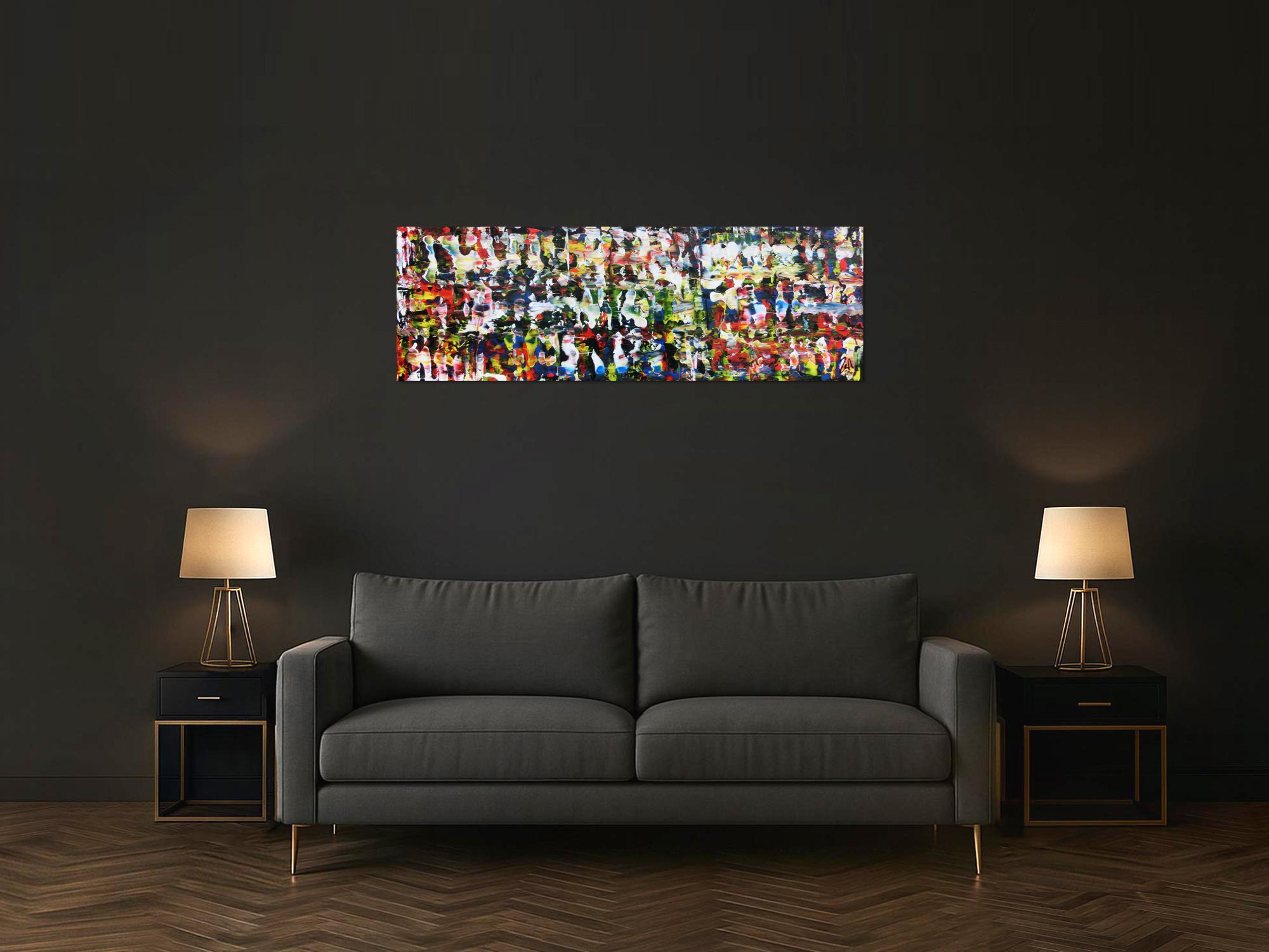 Abstraktes Acrylgemälde modern und sehr bunt