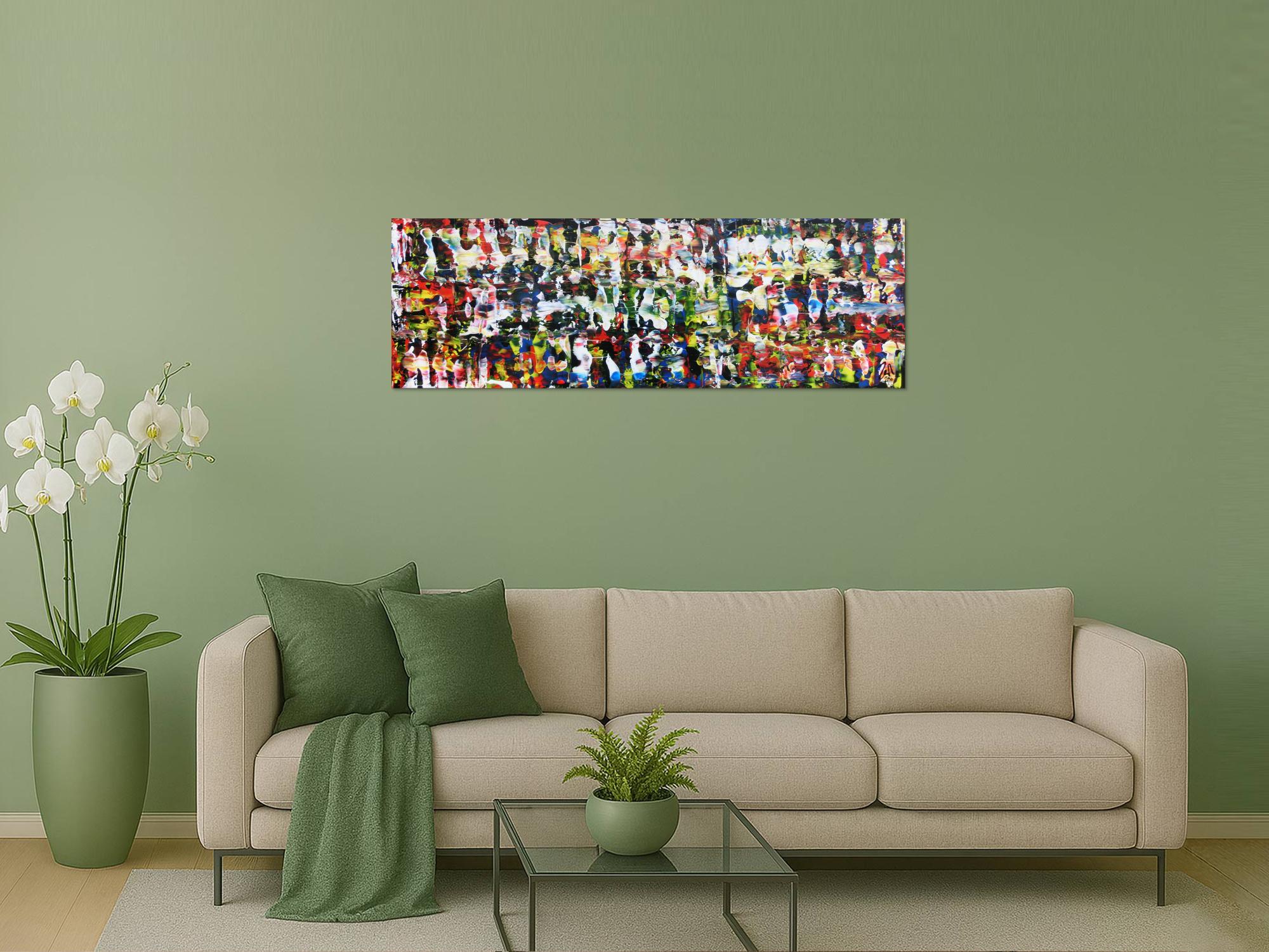 Abstraktes Acrylgemälde modern und sehr bunt