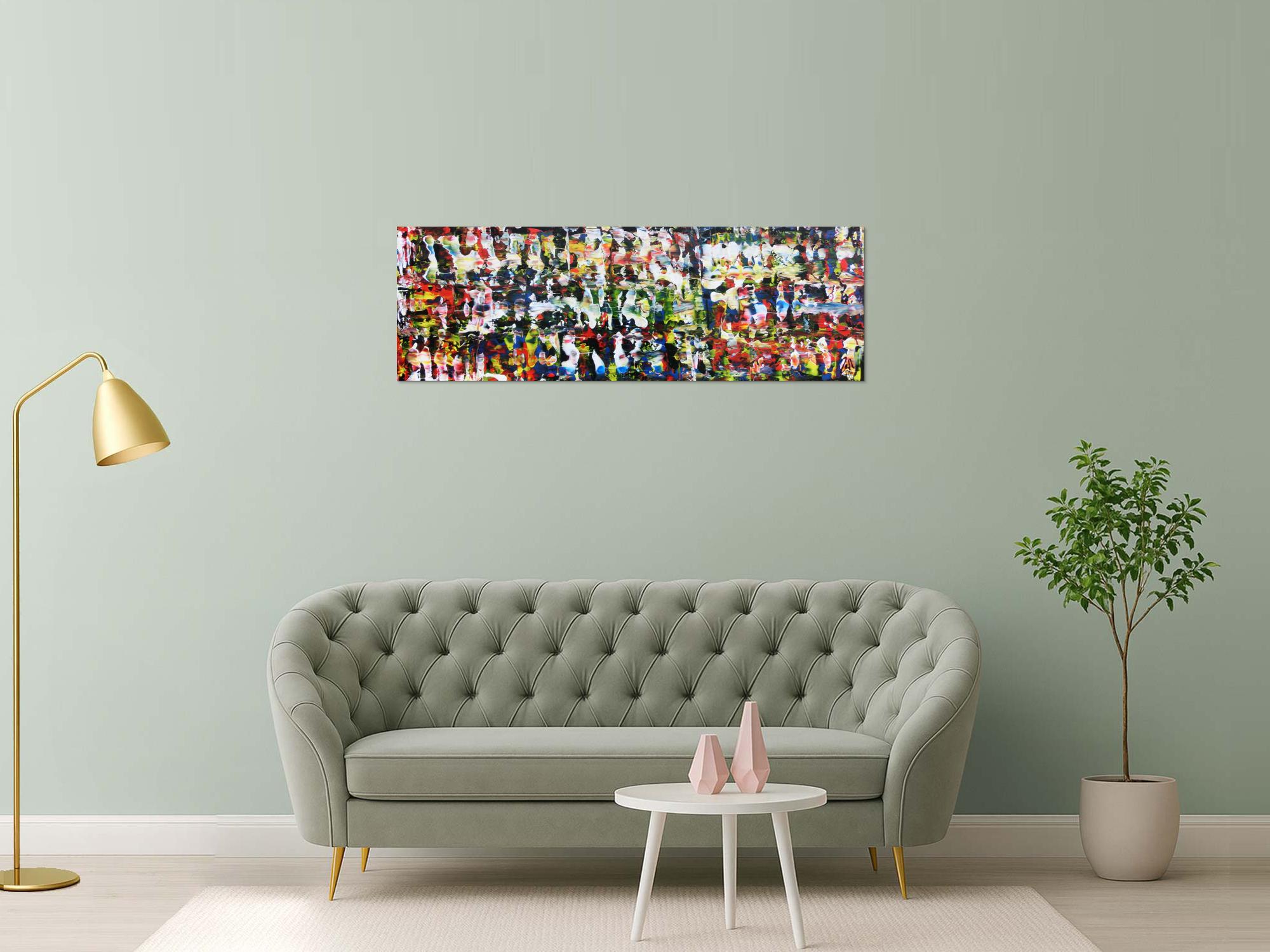 Abstraktes Acrylgemälde modern und sehr bunt