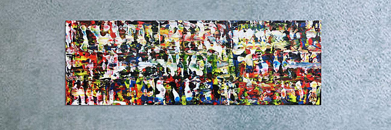 Abstraktes Kunstwerk in Rot und Orange
