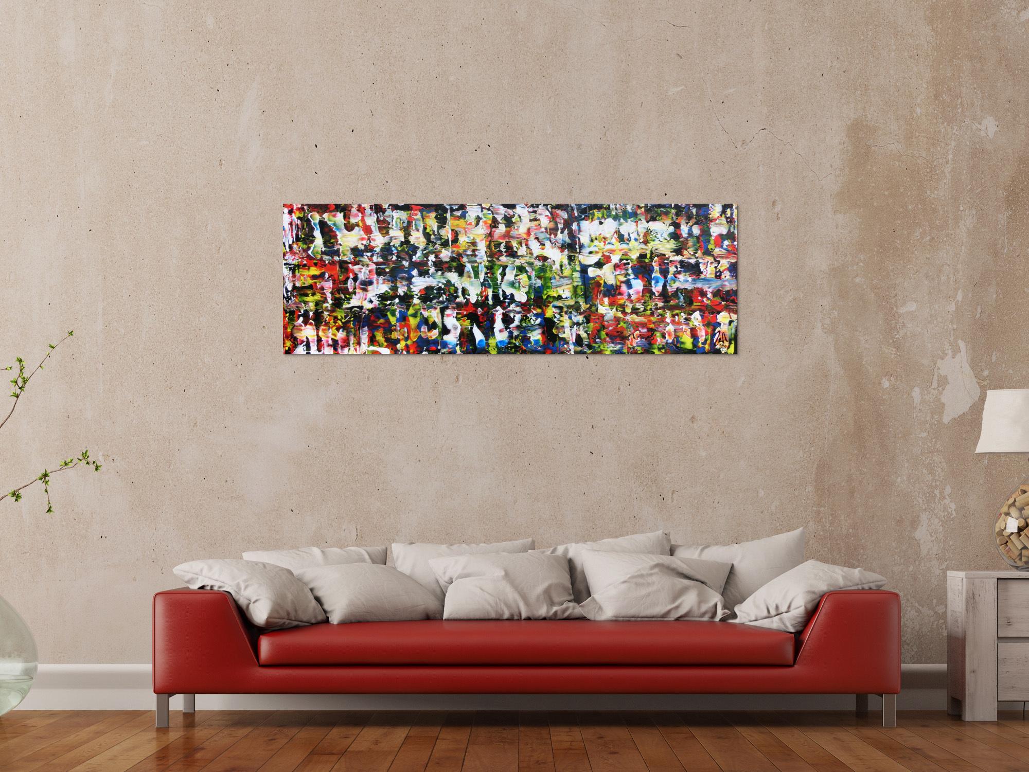 Abstraktes Acrylgemälde modern und sehr bunt
