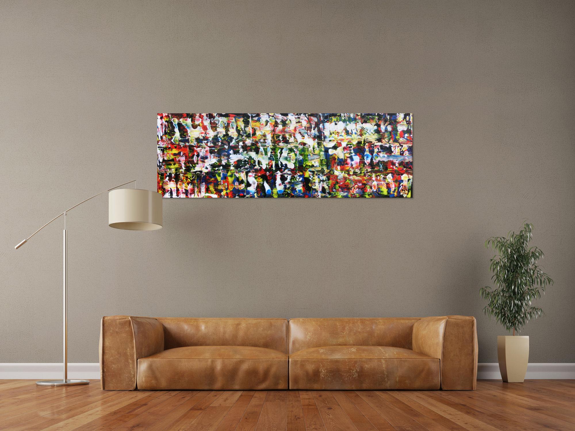 Abstraktes Acrylgemälde modern und sehr bunt