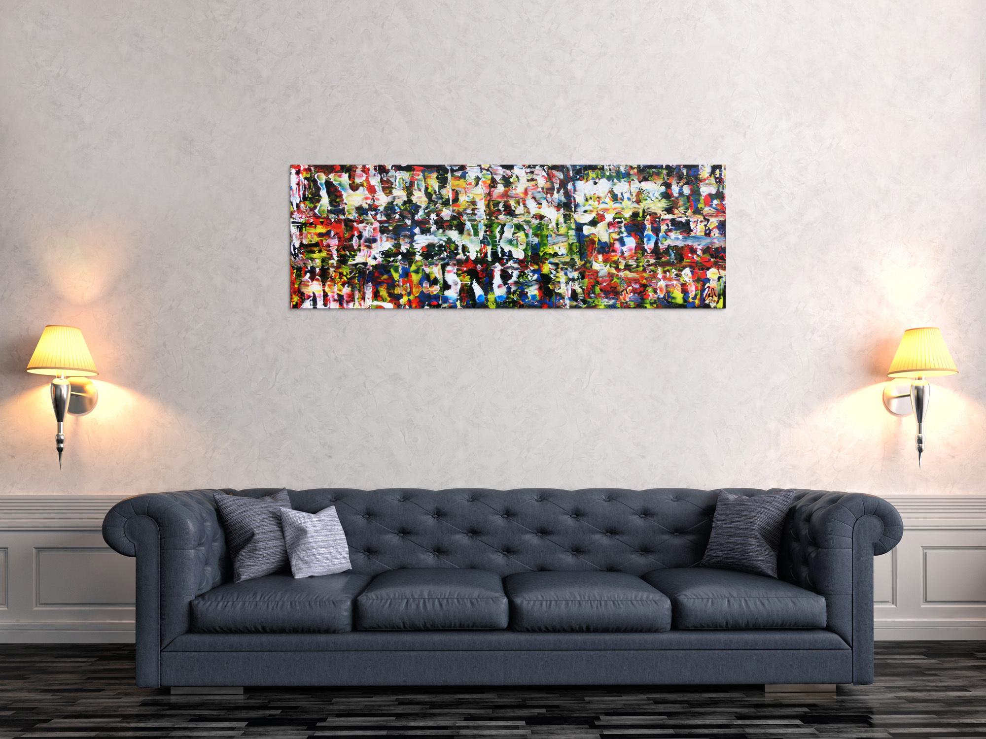 Abstraktes Acrylgemälde modern und sehr bunt