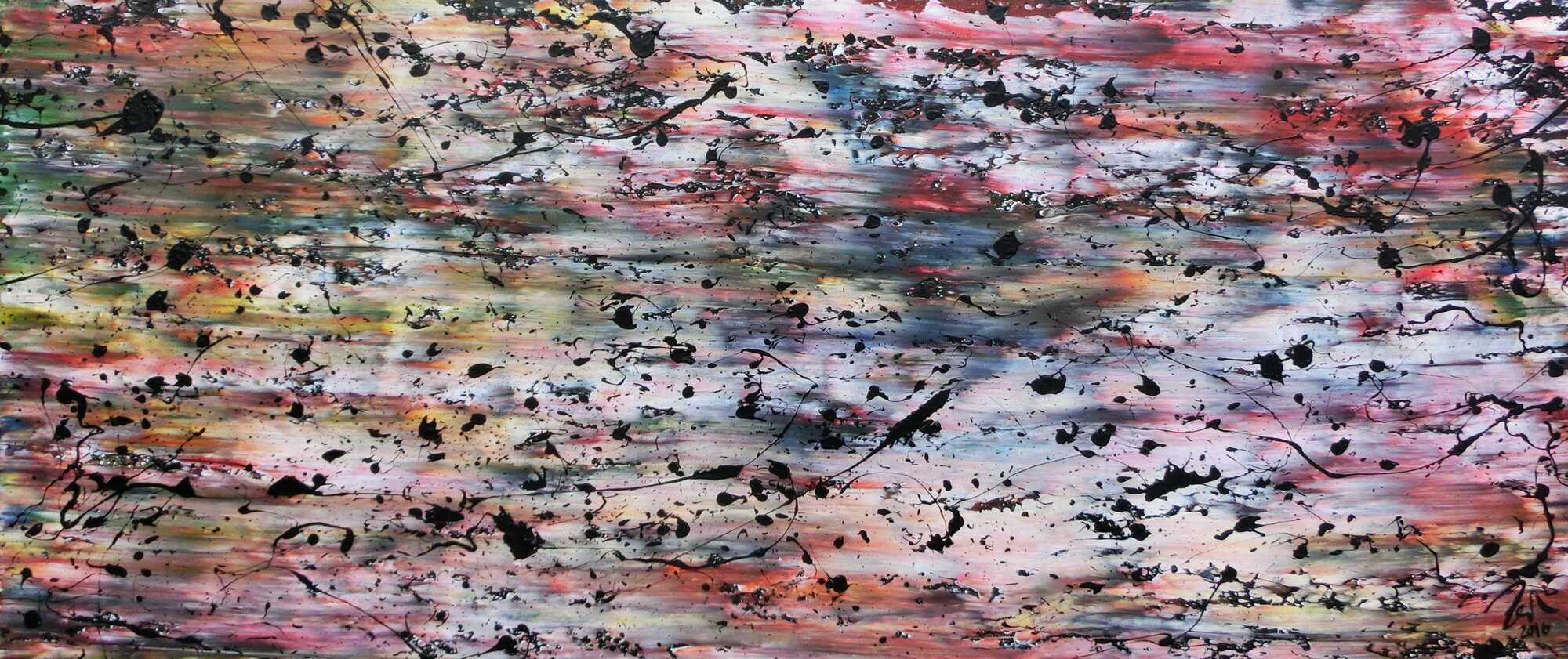 Modernes abstraktes Gemälde aus Acryl bunt