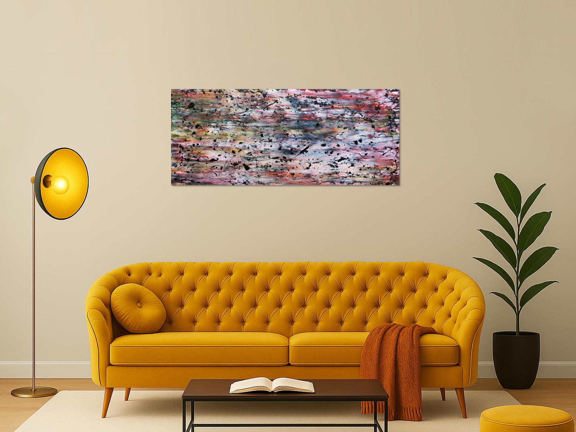 Modernes abstraktes Gemälde aus Acryl bunt