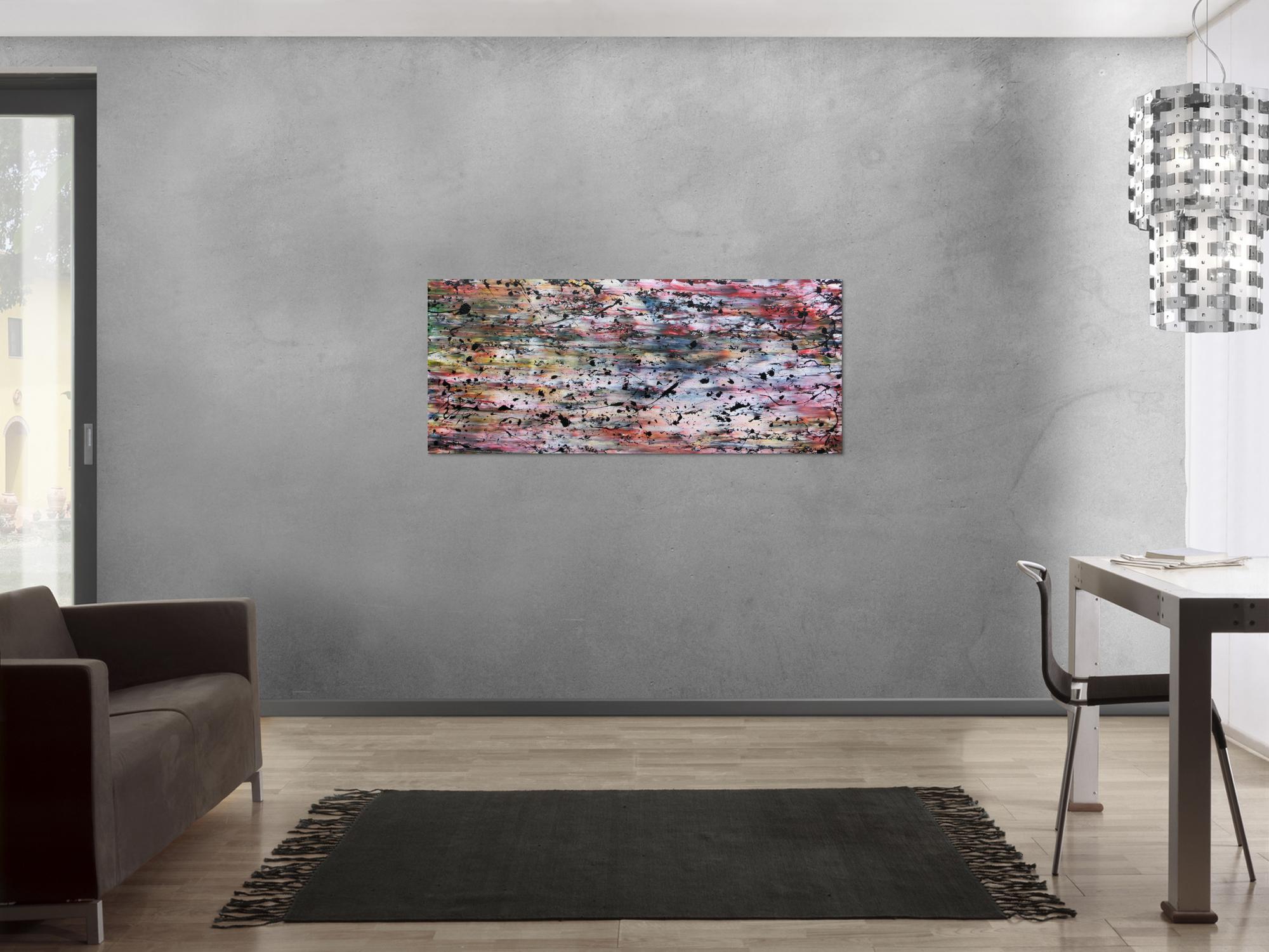 Abstraktes Kunstwerk in Rot und Orange