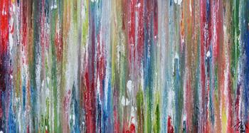 Sehr buntes Acrylgemälde abstrakt modern mit vielen Farben