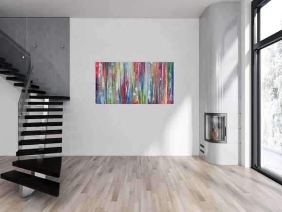 Sehr buntes Acrylgemälde abstrakt modern mit vielen Farben