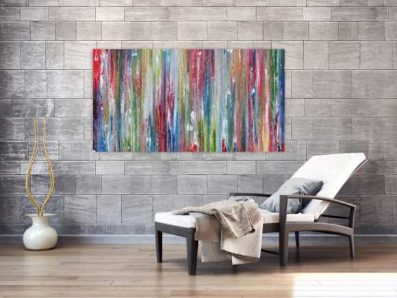 Sehr buntes Acrylgemälde abstrakt modern mit vielen Farben