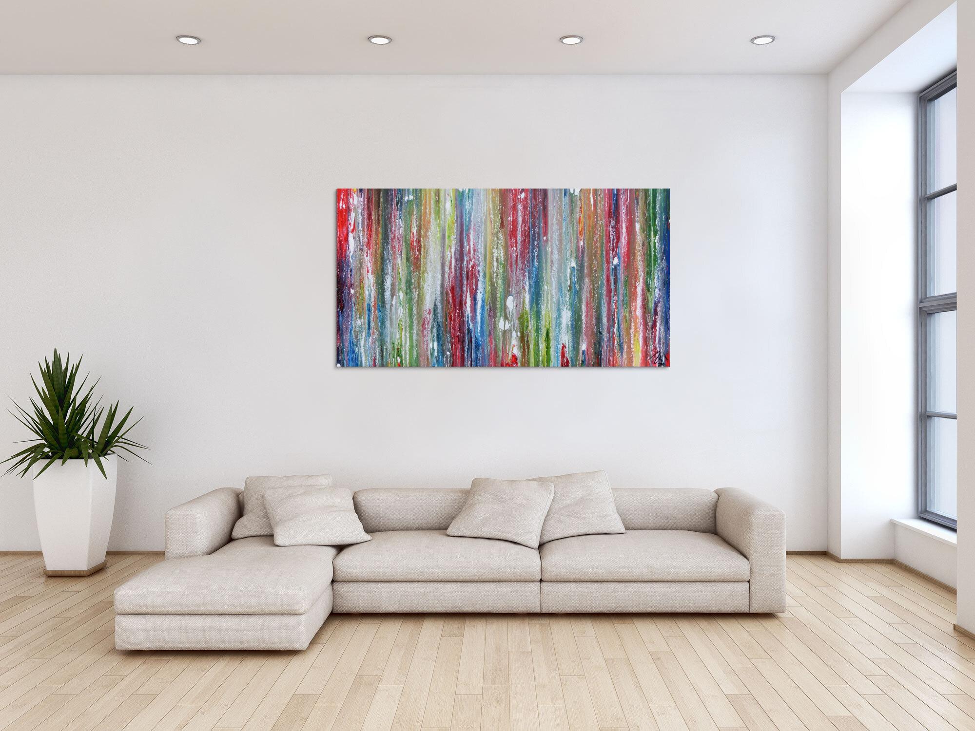 Abstraktes Kunstwerk in Rot und Orange