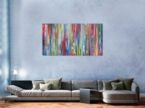 Sehr buntes Acrylgemälde abstrakt modern mit vielen Farben