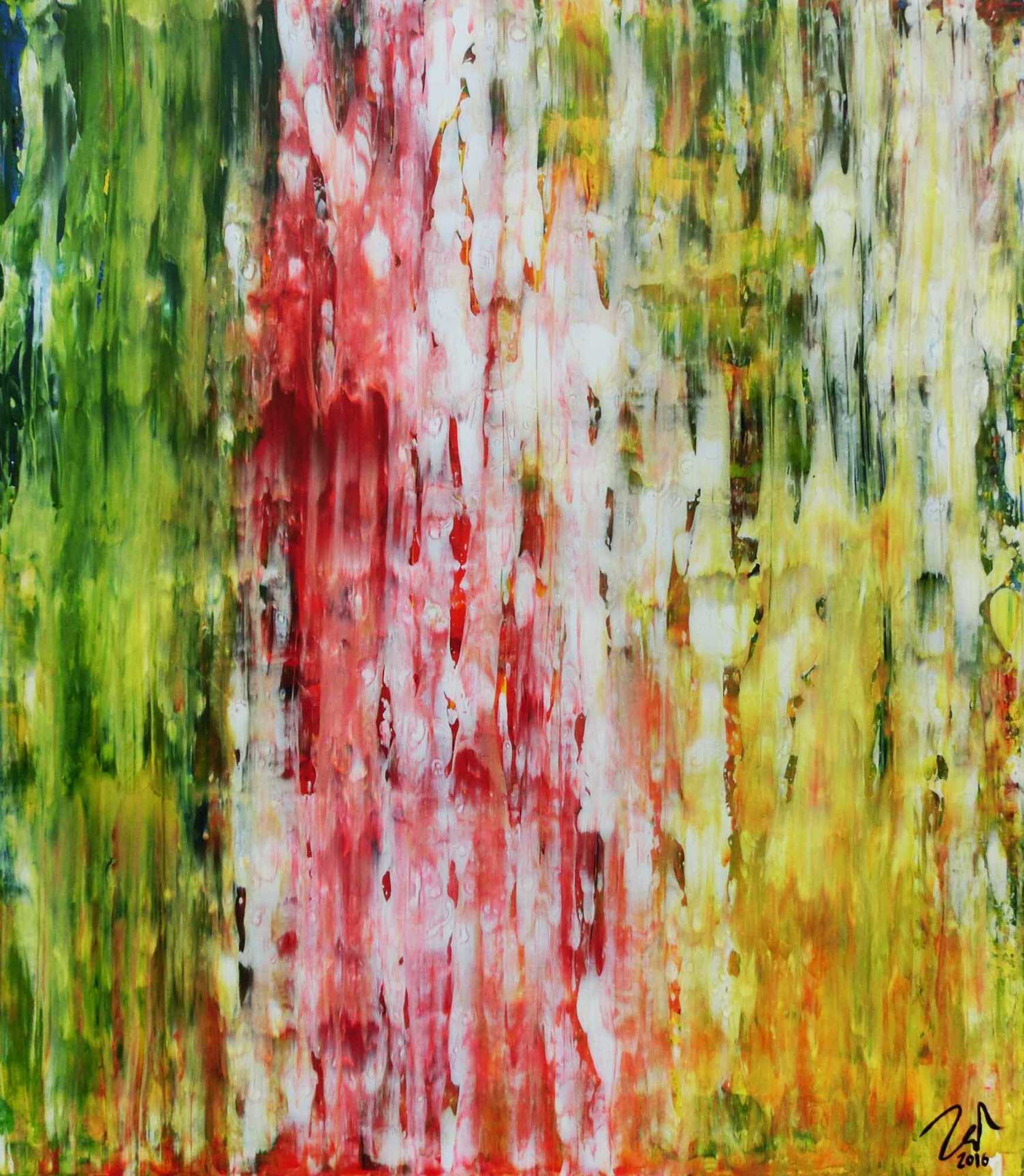 Sehr buntes Acrylgemälde mit vielen Farben modern und schlicht