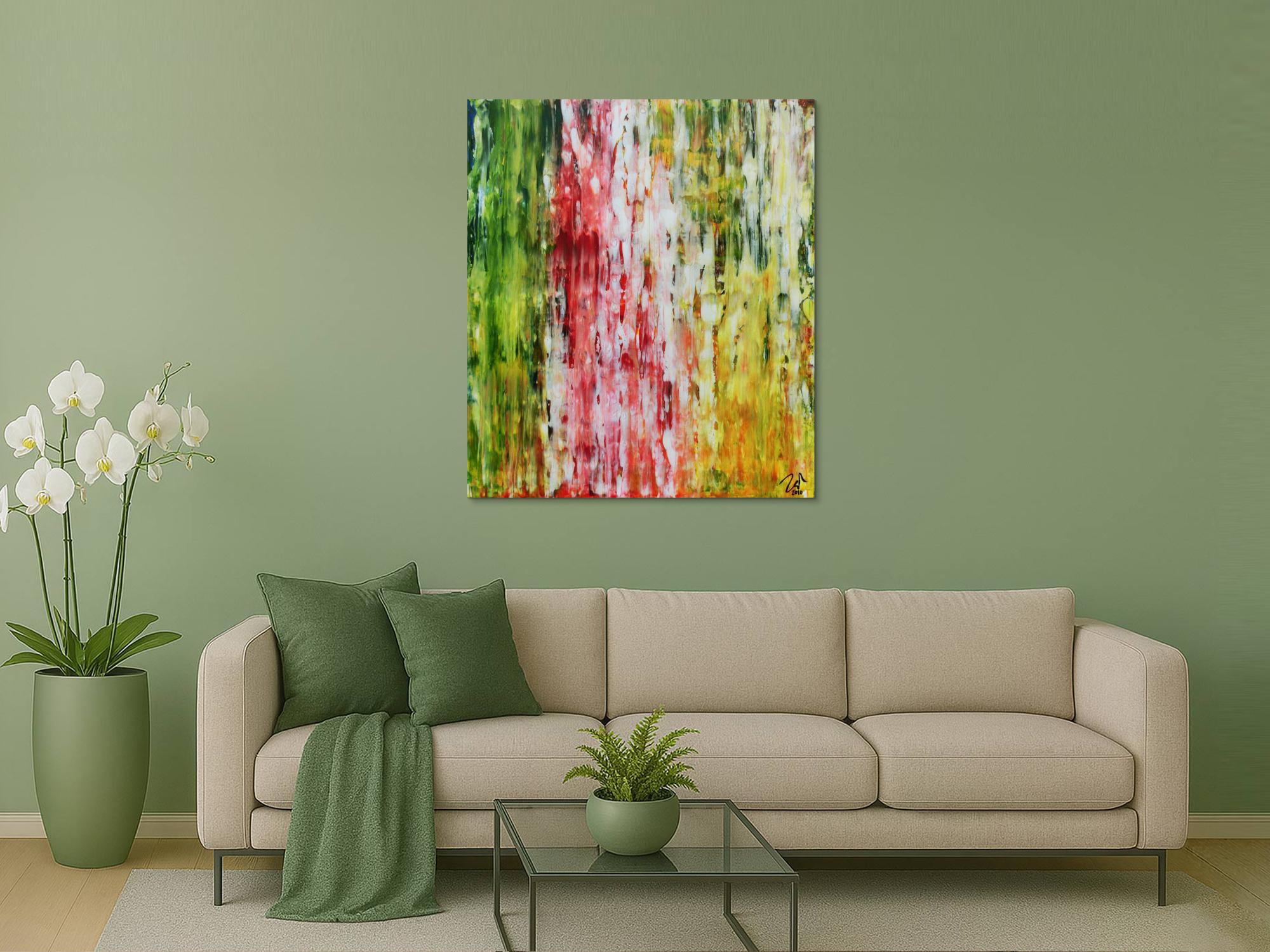 Sehr buntes Acrylgemälde mit vielen Farben modern und schlicht