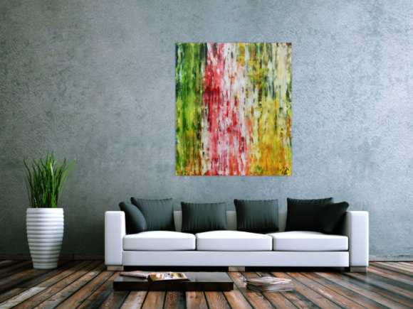 Sehr buntes Acrylgemälde mit vielen Farben modern und schlicht