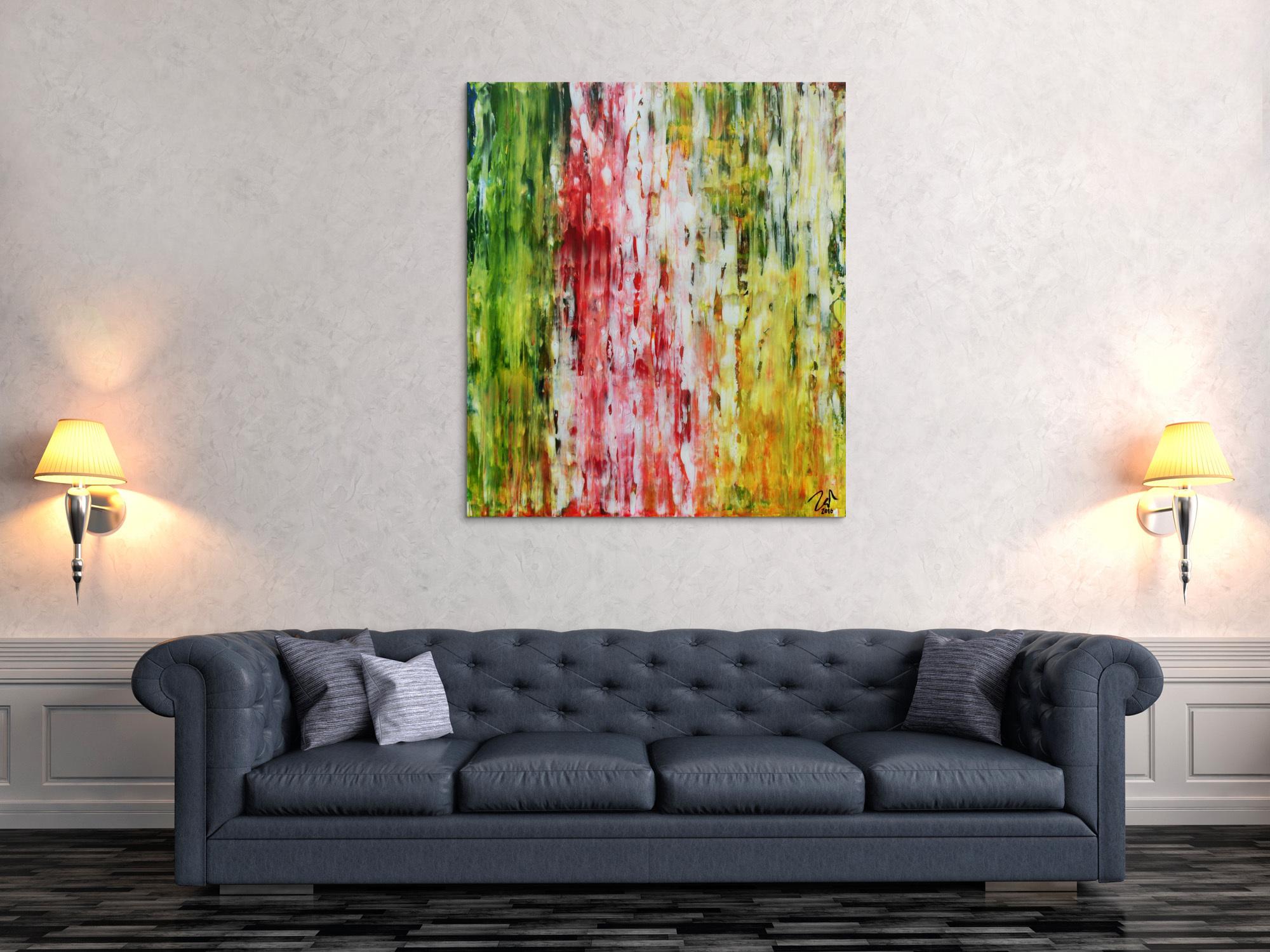 Sehr buntes Acrylgemälde mit vielen Farben modern und schlicht