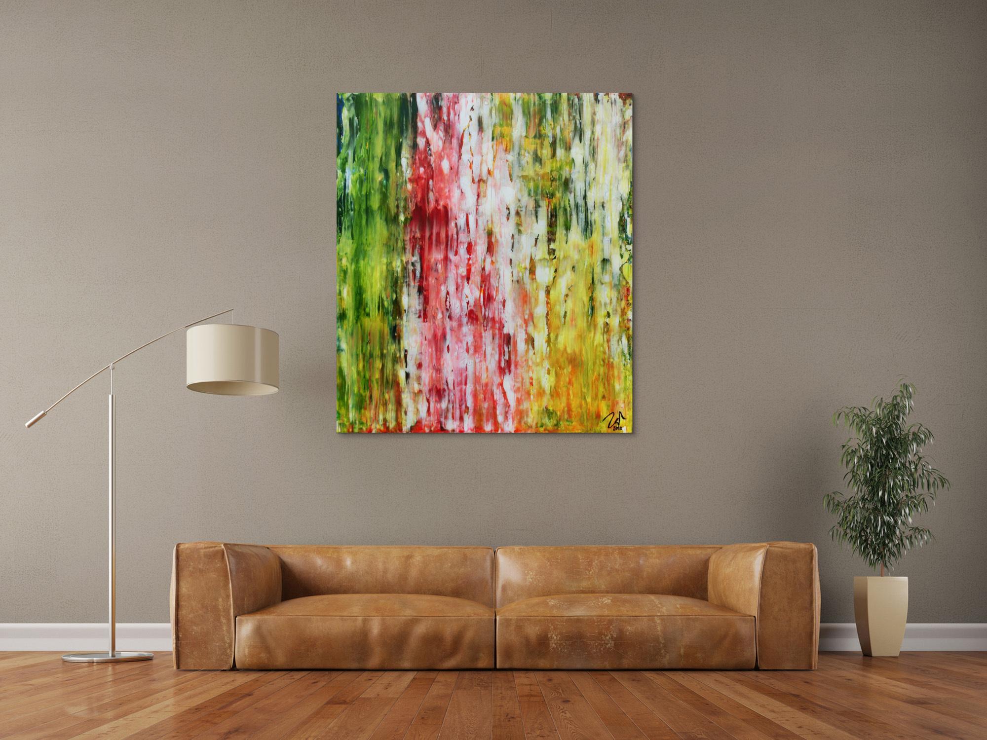 Sehr buntes Acrylgemälde mit vielen Farben modern und schlicht