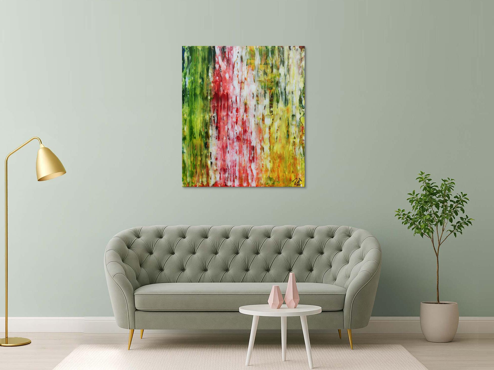 Sehr buntes Acrylgemälde mit vielen Farben modern und schlicht