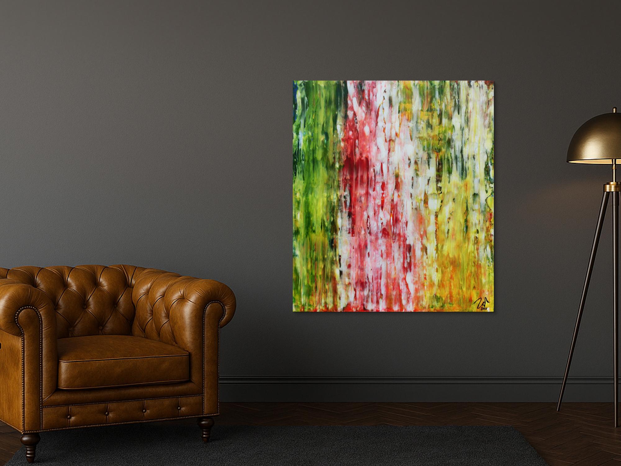 Sehr buntes Acrylgemälde mit vielen Farben modern und schlicht