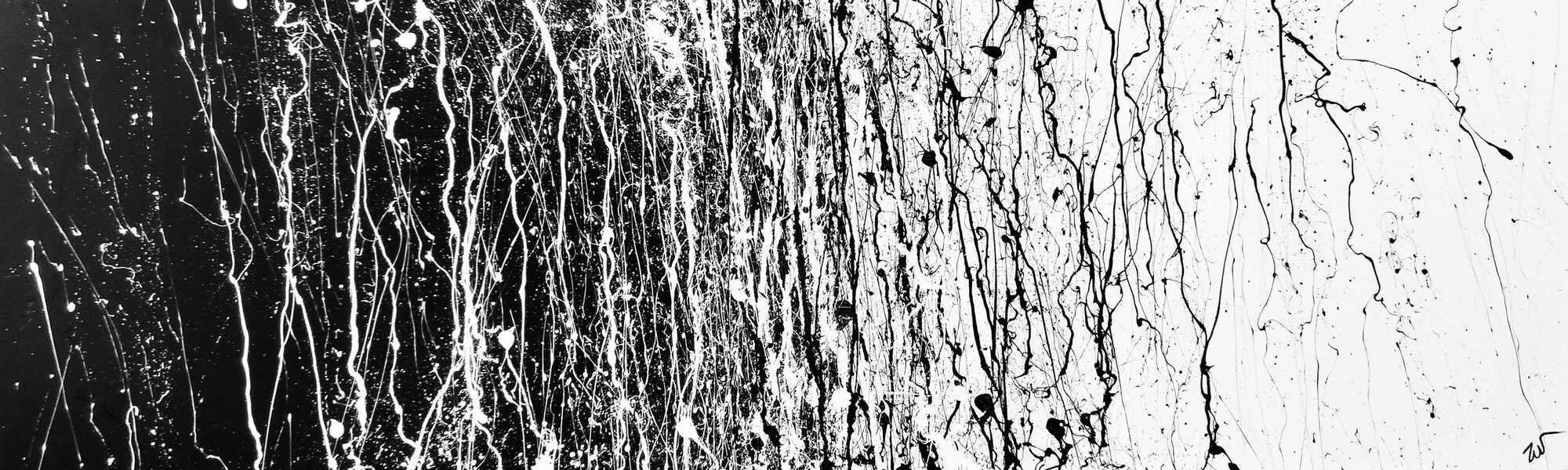 Abstraktes Actrylbild schwarz/weiß