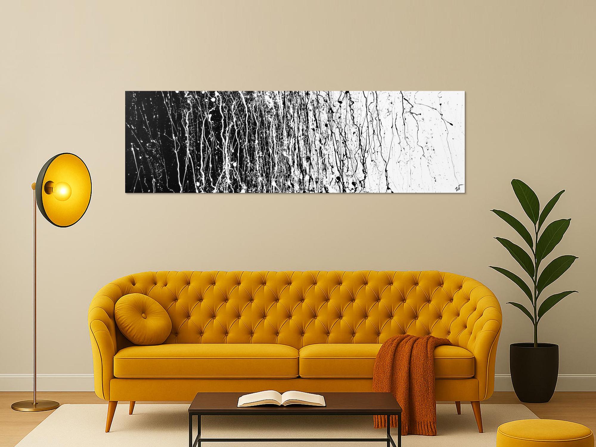 Abstraktes Actrylbild schwarz/weiß