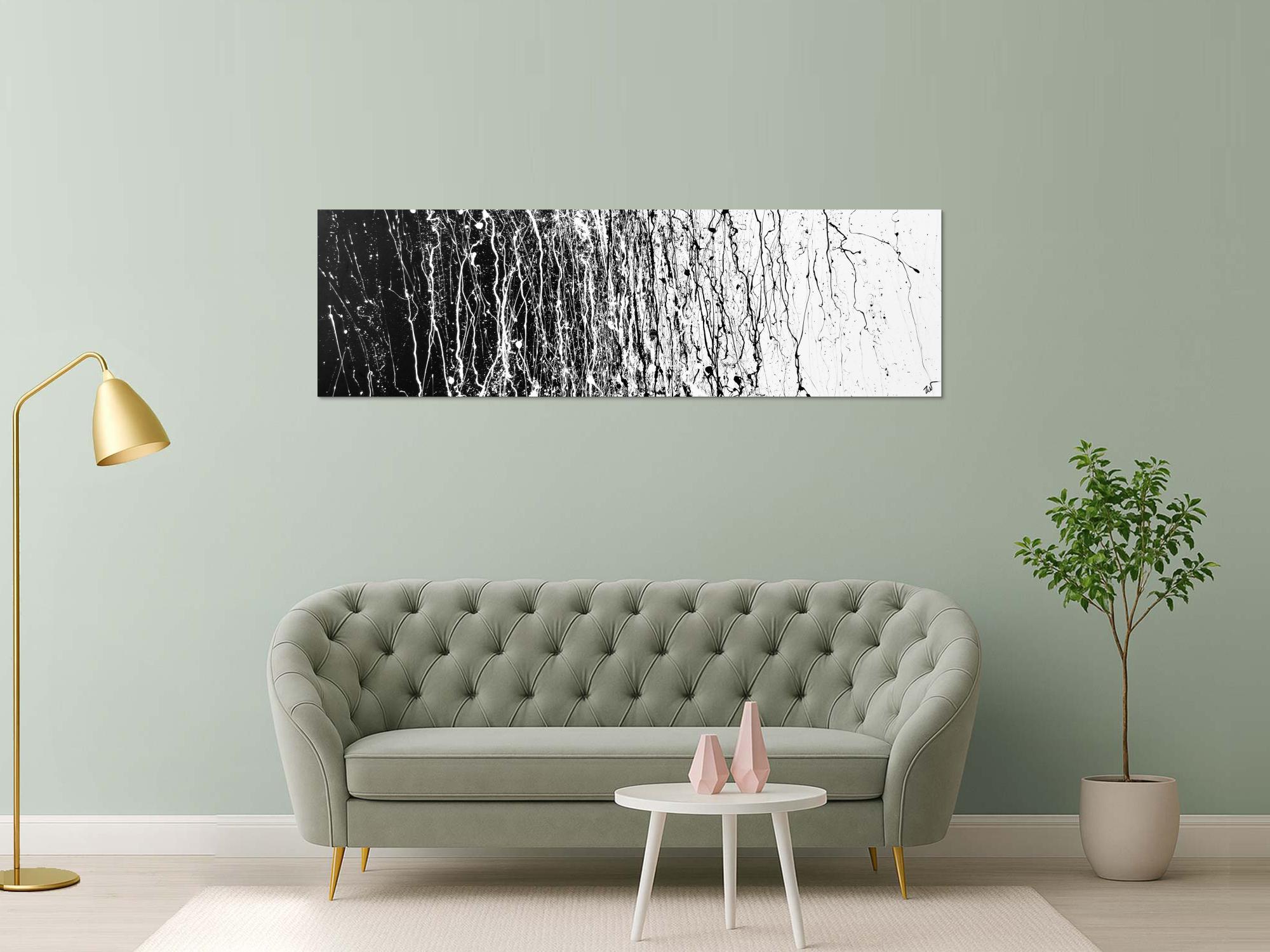 Abstraktes Actrylbild schwarz/weiß