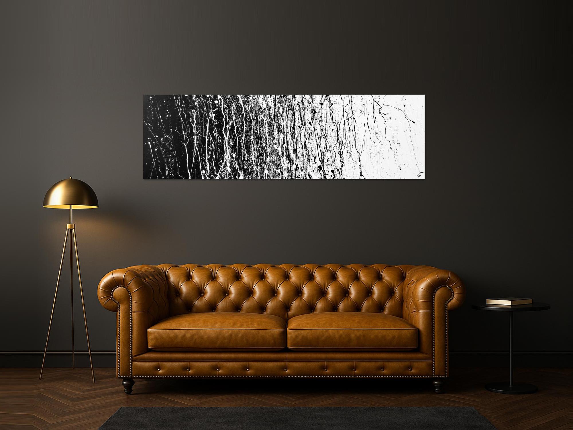 Abstraktes Actrylbild schwarz/weiß