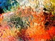 Detailaufnahme Abstraktes Acrylgemälde modern sehr bunt und viele Farben