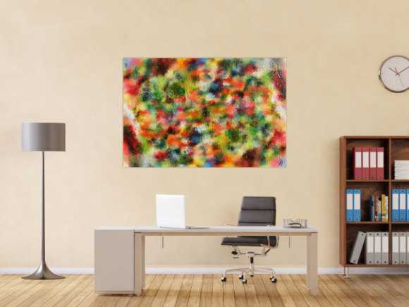 Abstraktes Acrylgemälde modern sehr bunt und viele Farben
