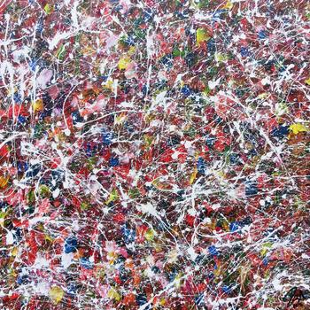 Modernes Acrylgemälde abstrakt bunt viele Farben quadratisch