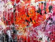 Detailaufnahme Abstraktes modernes Gemälde acryl sehr bunt und viele Farben