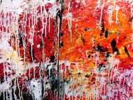Detailaufnahme Abstraktes modernes Gemälde acryl sehr bunt und viele Farben