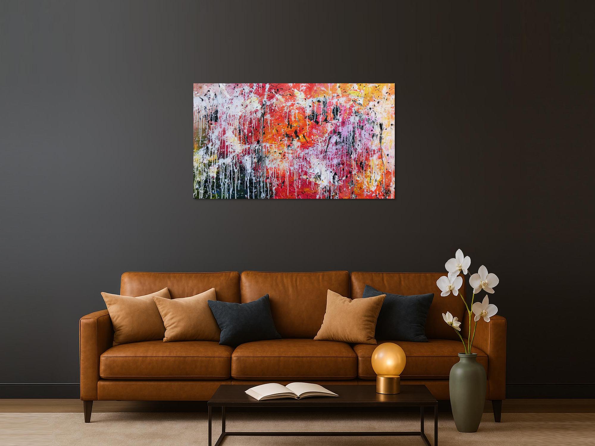 Abstraktes modernes Gemälde acryl sehr bunt und viele Farben