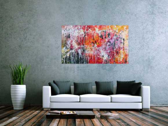 Abstraktes modernes Gemälde acryl sehr bunt und viele Farben