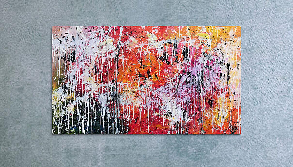 Abstraktes modernes Gemälde acryl sehr bunt und viele Farben