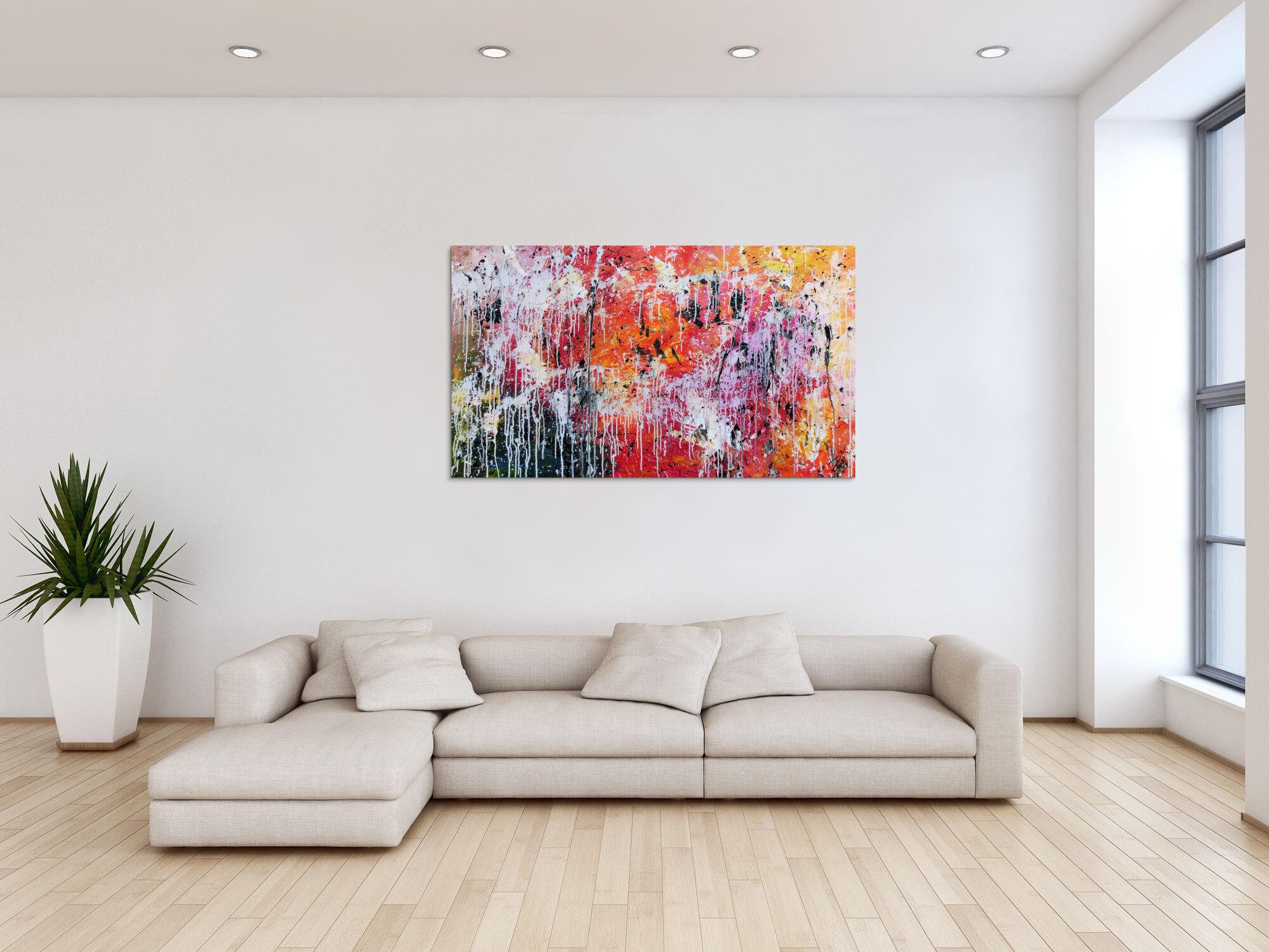 Abstraktes modernes Gemälde acryl sehr bunt und viele Farben