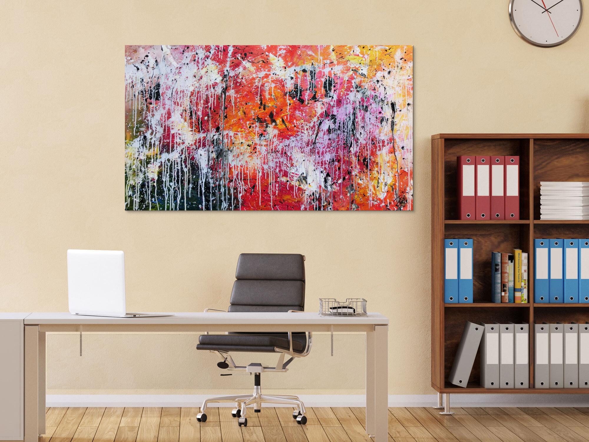 Abstraktes modernes Gemälde acryl sehr bunt und viele Farben