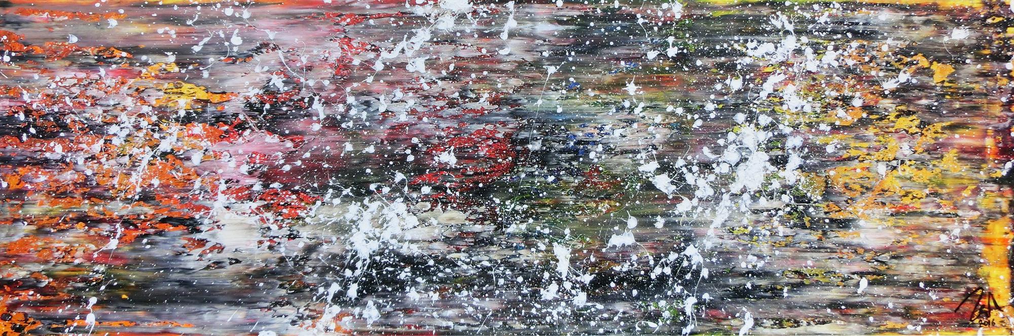 Modernes abstraktes Acrylgemälde zeitgenössisch und bunt