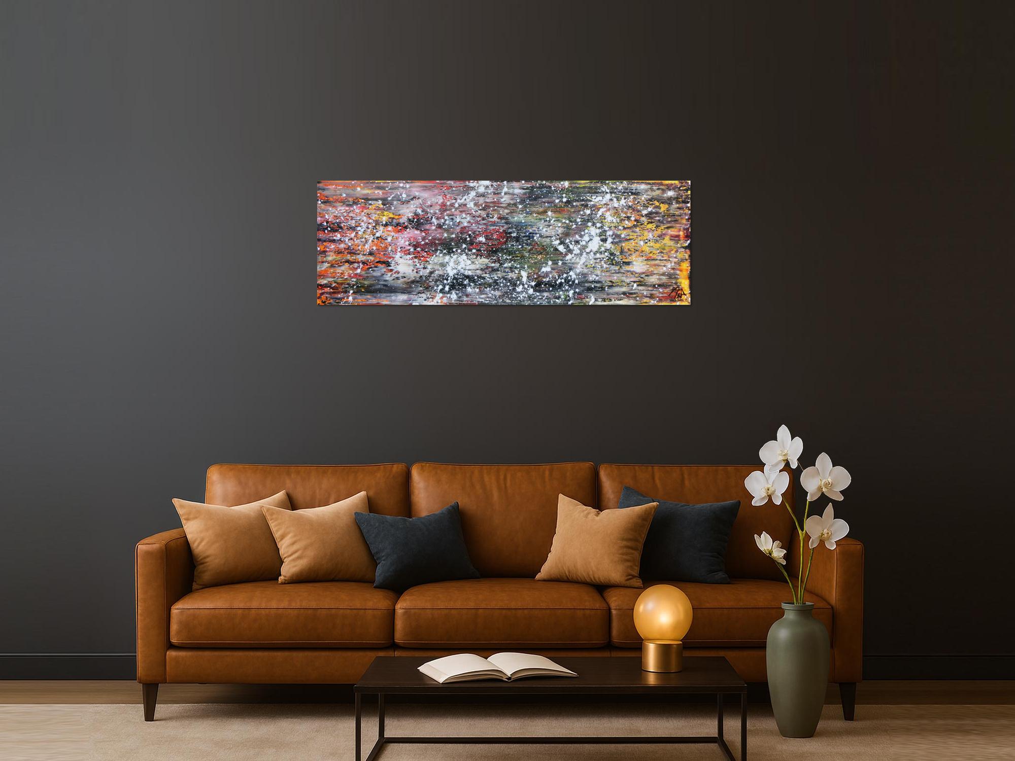 Modernes abstraktes Acrylgemälde zeitgenössisch und bunt