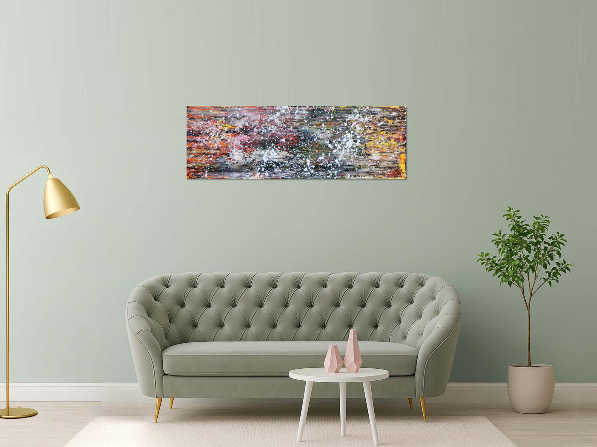 Modernes abstraktes Acrylgemälde zeitgenössisch und bunt