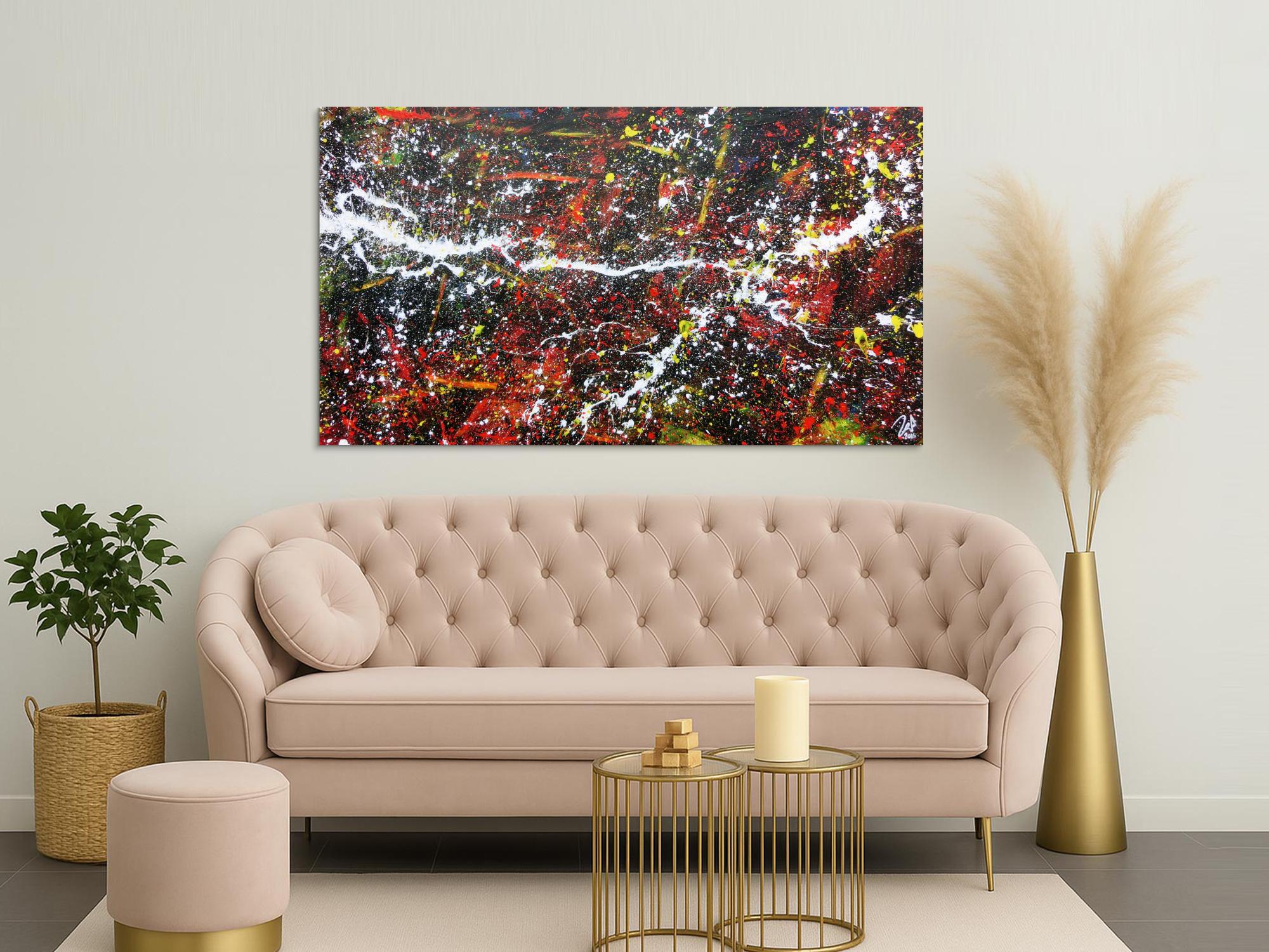 Großes abstraktes Gemälde zeitgenössisch und modern